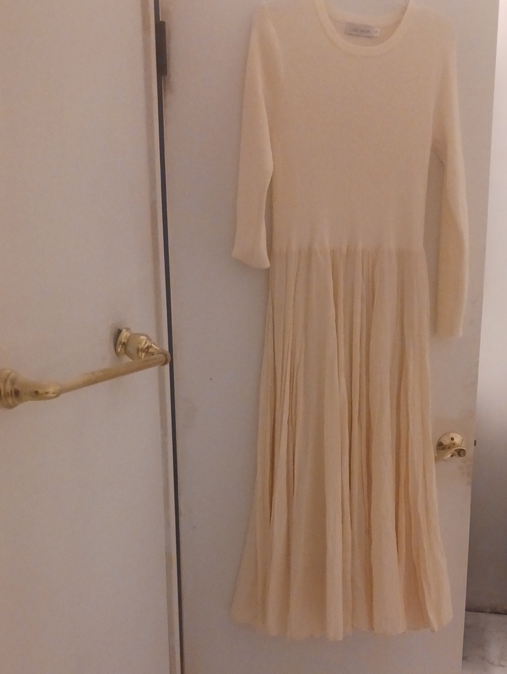 Chicwish Cream Long-Sleeve Maxi Dress